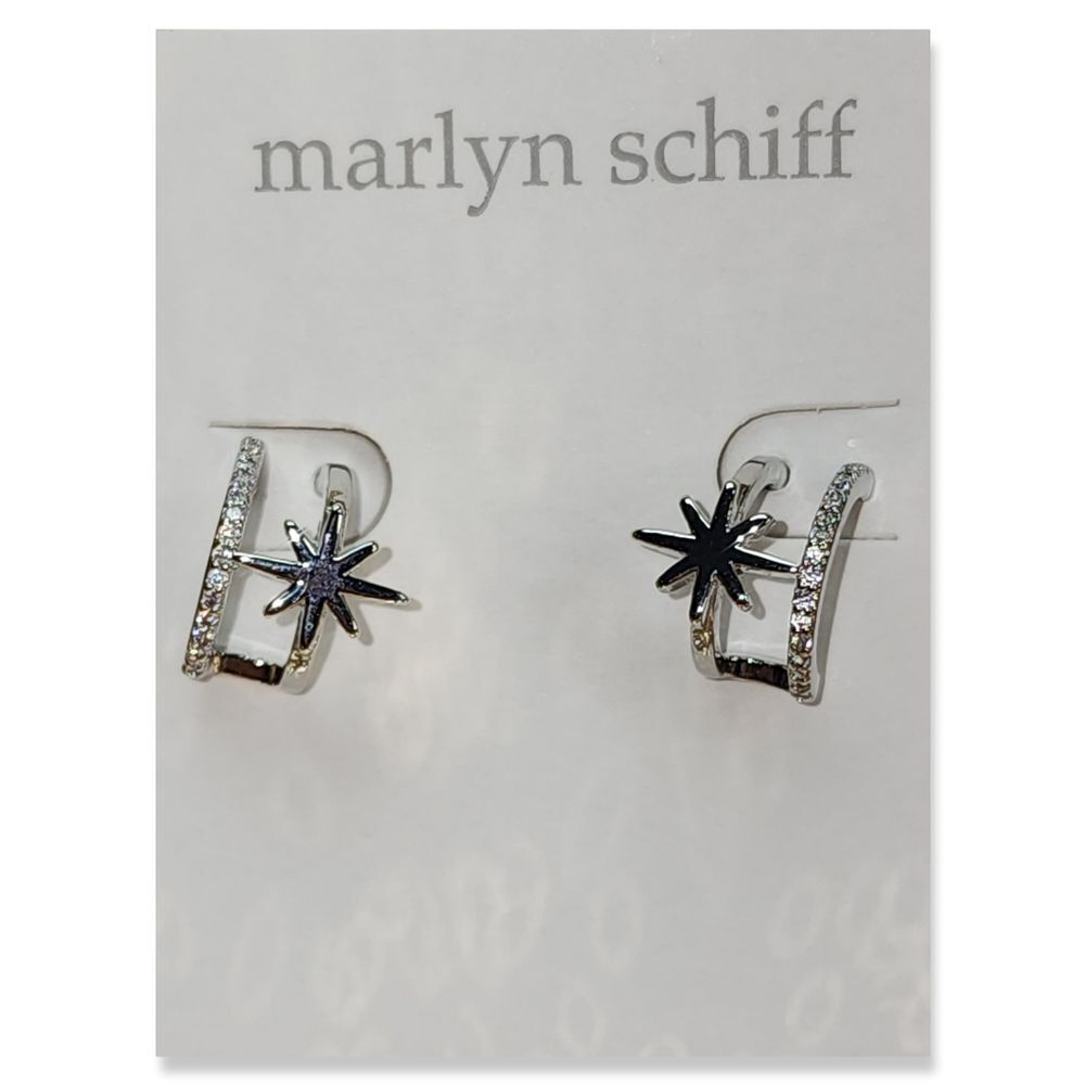 New Marlyn Schiff Silver Toned Earrings